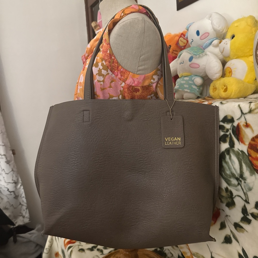 Vegan leather tote